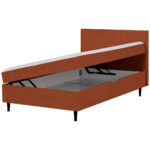 BED MET MATRAS 90 cm x 200 cm, rood textiel thumbnail 3