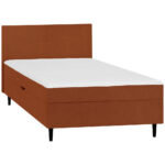 BED MET MATRAS 90 cm x 200 cm, rood textiel thumbnail 6