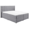 BED MET MATRAS 180 cm x 200 cm, textiel, materiaal hout grijs