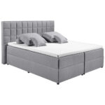 BED MET MATRAS 180 cm x 200 cm, textiel, materiaal hout grijs thumbnail 5
