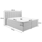 BED MET MATRAS 180 cm x 200 cm, textiel, materiaal hout grijs thumbnail 7