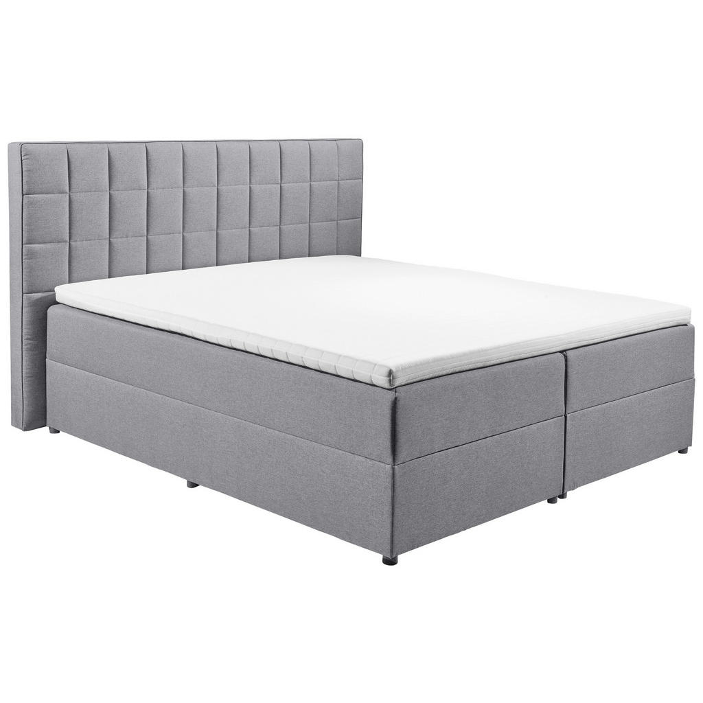 BED MET MATRAS 180 cm x 200 cm, textiel, materiaal hout grijs