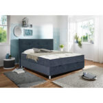 BED MET MATRAS 160 cm x 200 cm, metaal, textiel grijs thumbnail 5
