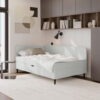 BED MET MATRAS 90 cm x 200 cm, grijs textiel