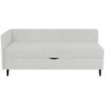 BED MET MATRAS 90 cm x 200 cm, grijs textiel thumbnail 4