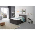 BED MET MATRAS x , hout, textiel grijs thumbnail 4