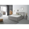 BED MET MATRAS x , hout, textiel grijs