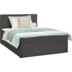 BED MET MATRAS x , hout, textiel grijs thumbnail 2