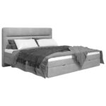 BED MET MATRAS 140 cm x 200 cm, hout, textiel, houtmateriaal grijs thumbnail 2
