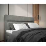 BED MET MATRAS 140 cm x 200 cm, hout, textiel, houtmateriaal grijs thumbnail 3