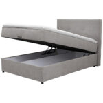 BED MET MATRAS 140 cm x 200 cm, hout, textiel, houtmateriaal grijs thumbnail 2
