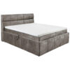 BED MET MATRAS 180 cm x 200 cm, grijswit textiel