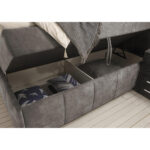 BED MET MATRAS 180 cm x 200 cm, grijswit textiel thumbnail 5
