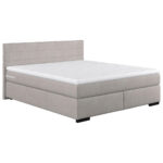 BED MET MATRAS 180 cm x 200 cm, hout, textiel, zilverkleurig houtmateriaal thumbnail 2