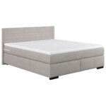 BED MET MATRAS 160 cm x 200 cm, hout, textiel, zilverkleurig houtmateriaal thumbnail 2