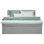 BED MET MATRAS x, hout, zilverkleurig textiel thumbnail 4