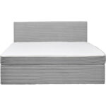BED MET MATRAS x, hout, zilverkleurig textiel thumbnail 5