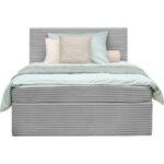 BED MET MATRAS x, hout, zilverkleurig textiel thumbnail 6
