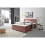 BED MET MATRAS x, hout, antiekroze textiel thumbnail 3