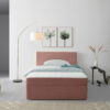 BED MET MATRAS x, hout, antiekroze textiel