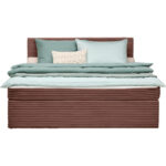 BED MET MATRAS x, hout, antiekroze textiel thumbnail 4