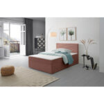 BED MET MATRAS x, hout, antiekroze textiel thumbnail 3