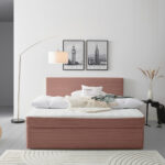 BED MET MATRAS x, hout, antiekroze textiel thumbnail 1