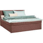 BED MET MATRAS x, hout, antiekroze textiel thumbnail 2