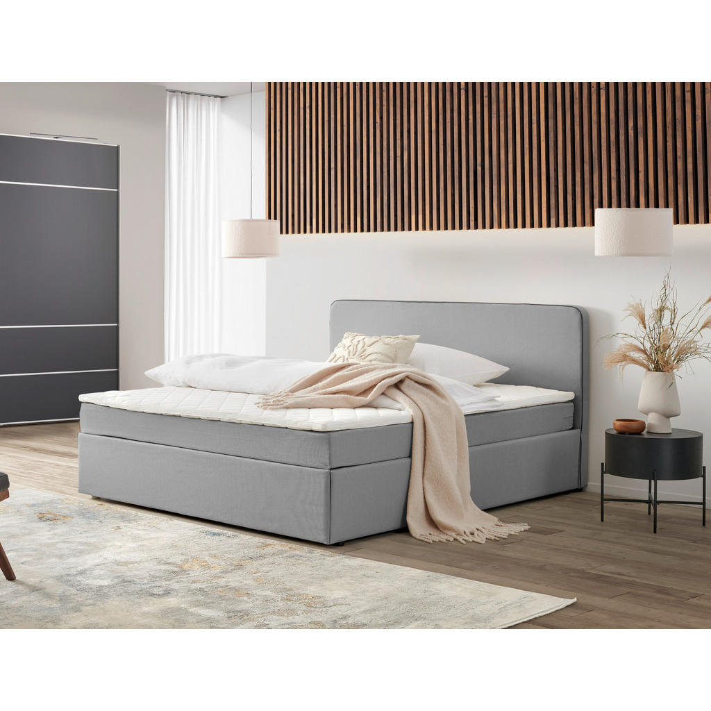 BED MET MATRAS 160 cm x 200 cm, lichtgrijs