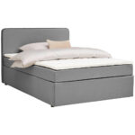 BED MET MATRAS 120 cm x 200 cm, lichtgrijs textiel thumbnail 2