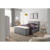 BED MET MATRAS 120 cm x 200 cm, lichtgrijs textiel