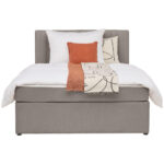 BED MET MATRAS x , hout, lichtgrijs textiel thumbnail 6