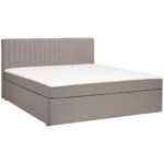 BED MET MATRAS x , hout, lichtgrijs textiel thumbnail 7