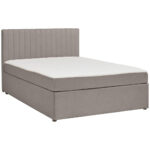 BED MET MATRAS x , hout, lichtgrijs textiel thumbnail 3