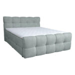 BED MET MATRAS 160 cm x 200 cm, hout, textiel, houtmateriaal lichtgrijs thumbnail 4