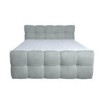 BED MET MATRAS 160 cm x 200 cm, hout, textiel, houtmateriaal lichtgrijs thumbnail 1