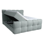 BED MET MATRAS 160 cm x 200 cm, hout, textiel, houtmateriaal lichtgrijs thumbnail 7