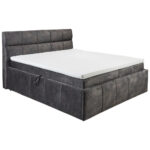 BED MET MATRAS 180 cm x 200 cm, donkergrijs textiel thumbnail 1