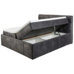BED MET MATRAS 180 cm x 200 cm, donkergrijs textiel thumbnail 4