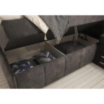 BED MET MATRAS 180 cm x 200 cm, donkergrijs textiel thumbnail 6