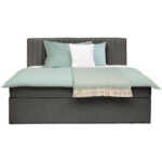 BED MET MATRAS x , hout, donkergrijs textiel thumbnail 7