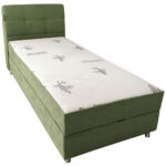 BED MET MATRAS 90 cm x 200 cm, metaal, textiel groen thumbnail 1