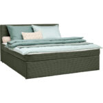 BED MET MATRAS x, hout, textiel groen thumbnail 2