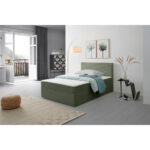 BED MET MATRAS x, hout, textiel groen thumbnail 3