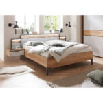 BEDSET 180 cm x 200 cm, hout, houtmateriaal grafietkleur, eikenkleur, lichtgrijs thumbnail 2
