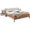BEDSET 180 cm x 200 cm, hout, houtmateriaal grafietkleur, eikenkleur, lichtgrijs