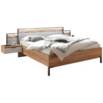 BEDSET 180 cm x 200 cm, hout, houtmateriaal grafietkleur, eikenkleur, lichtgrijs thumbnail 1