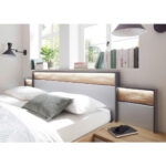 BEDSET 180 cm x 200 cm, hout, houtmateriaal grafietkleur, eikenkleur, lichtgrijs thumbnail 4