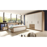 BEDSET 180 cm x 200 cm, houtmateriaal wit, eikenkleur thumbnail 2