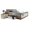 BEDSET 180 cm x 200 cm, houtmateriaal wit, eikenkleur